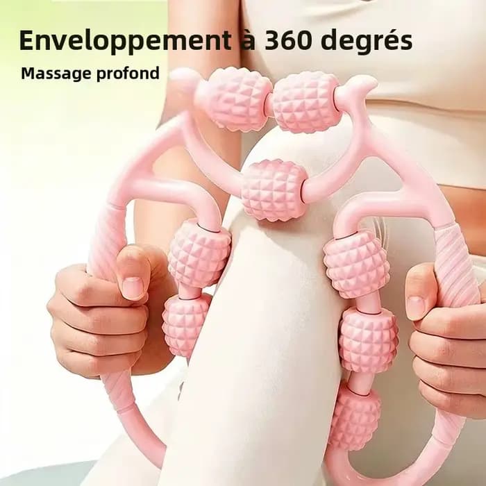 Masseur de jambes portable en forme de U à 9 rouleaux pour la relaxation musculaire - Outil de soulagement de la