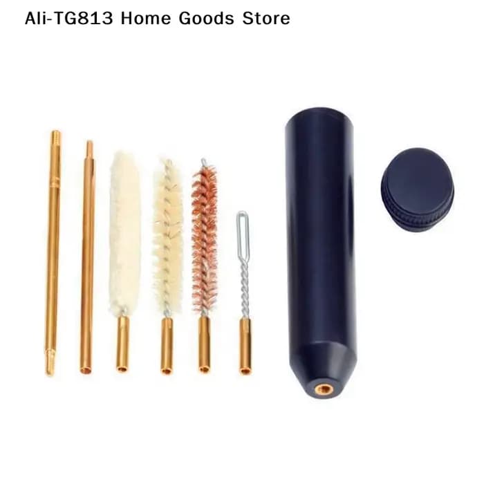 [TG813] Kit de nettoyage de pistolet noir 7 pièces 9 mm, brosse à pistolet, outils de nettoyage de pistolet 22/45/357/9 mm