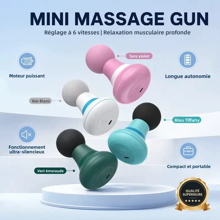 Pistolet de massage électrique USB avec 6 modes de réglage