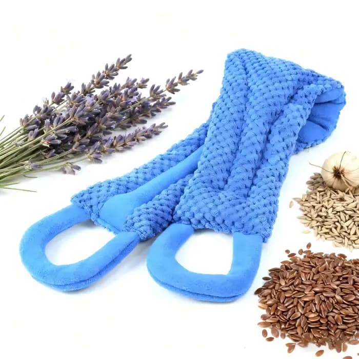 Tuhopeta Coussin chauffant pour le cou micro-ondable avec poignées Thérapie thermique humide Compresse de la douleur aux épaules et soulagement des crampes Pack chaud et froid