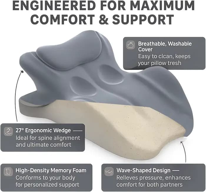 27 ° Coussin inclinable orthopédique à récupération lente