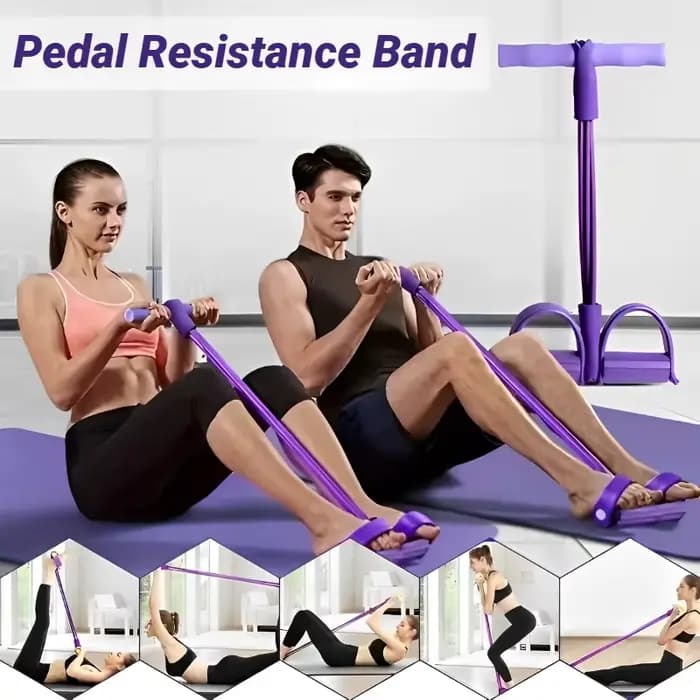 Tendeur de pédale à quatre tubes, équipement de Fitness domestique multifonctionnel, Yoga, renforcement Abdominal, bande élastique, corde de Tension