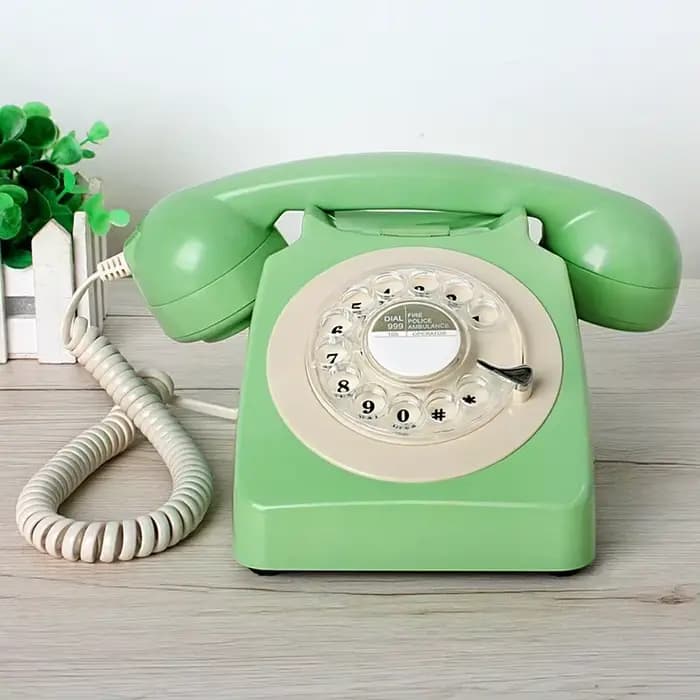 Téléphone fixe filaire de Style Vintage, téléphone domestique rétro à cadran rotatif à l'ancienne avec sonnerie mécanique et électronique