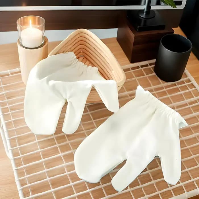 Gants de massage en soie brute Garshana