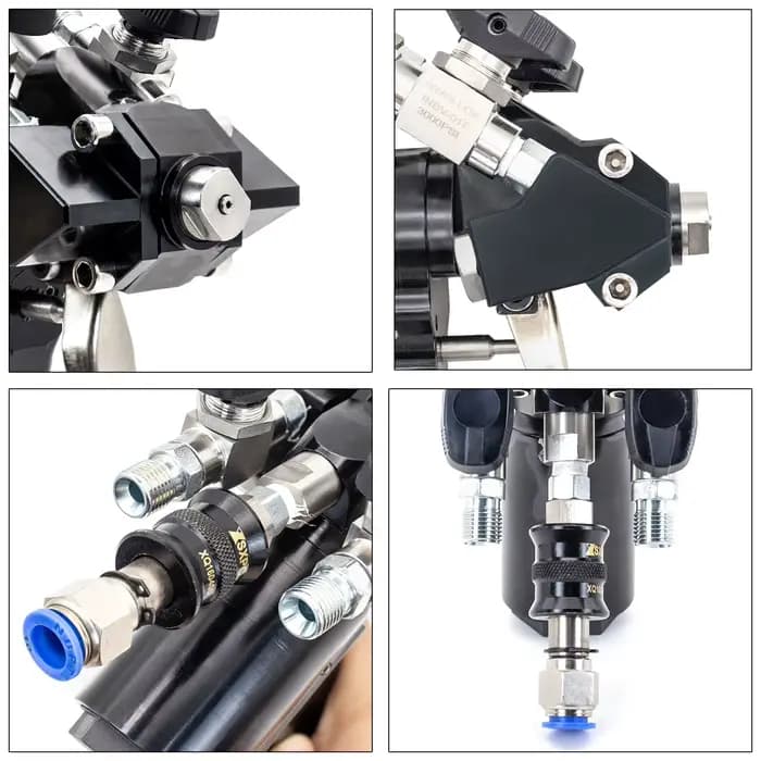 Pistolet de pulvérisation de mousse de polyuréthane, pistolet à mousse pneumatique à deux composants en matériau noir et blanc à haute pression, isolation de stockage au froid P2