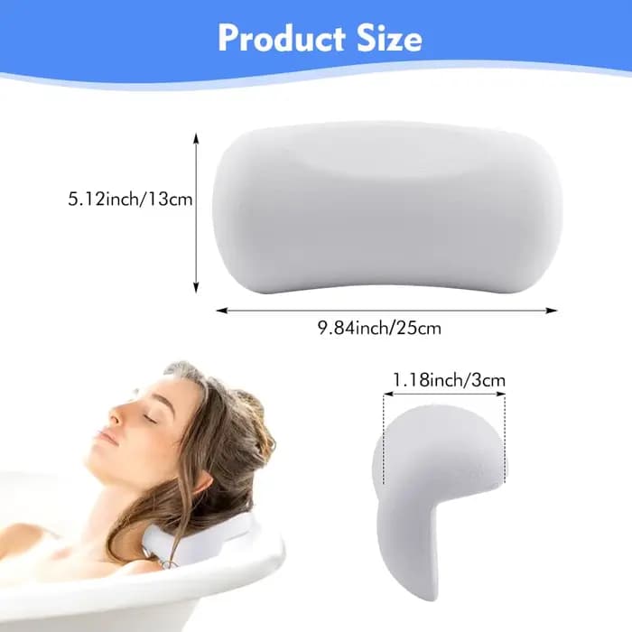 Oreiller de bain spa antidérapant imperméable pour jacuzzi – Coussin de tête et de dos rembourré en mousse à mémoire de