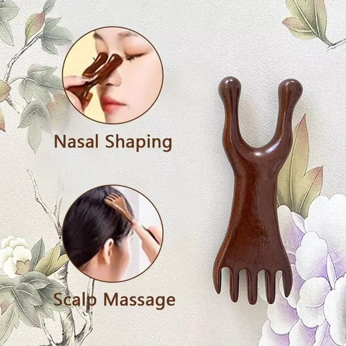 Peigne de massage à cinq pattes en bois de santal naturel