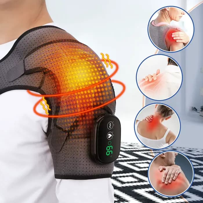 Appareil de Massage chauffant, thérapie infrarouge, Vibration, masseur électrique d'épaule, ceinture enveloppante pour le cou, le dos, le corps, soulagement de la douleur de l'arthrite