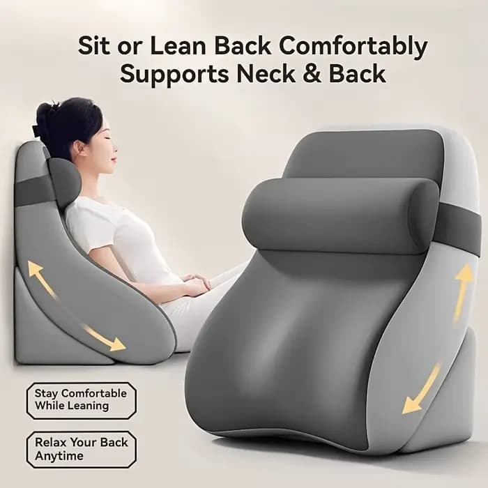 Coussin de soutien ergonomique multi-angles réglable pour s'asseoir au lit, soutien lombaire profilé pour soulager la pression du bas du dos