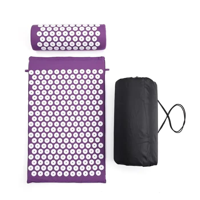 Tapis de massage Shiatsu et d'acupression avec coussin à picots, applicateur Kuznetsov, coussin de f