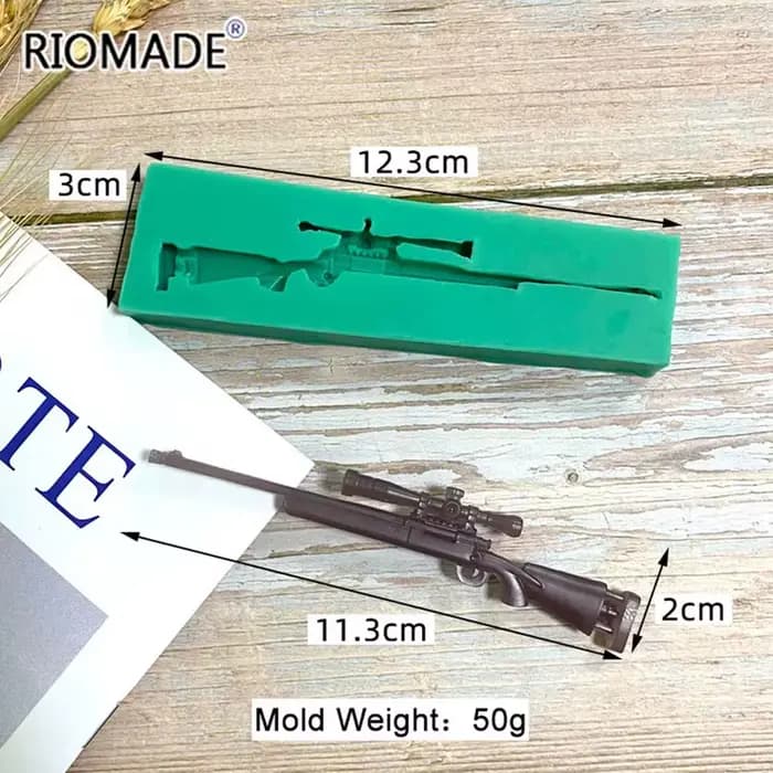 Moule en silicone en forme de balle de pistolet, style fusil de précision, pour résine époxy faite à