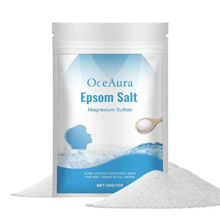 Epsom sel magnésium sulfate hydratant exfoliant pur naturel pieds mains bain corps Relaxation soulag