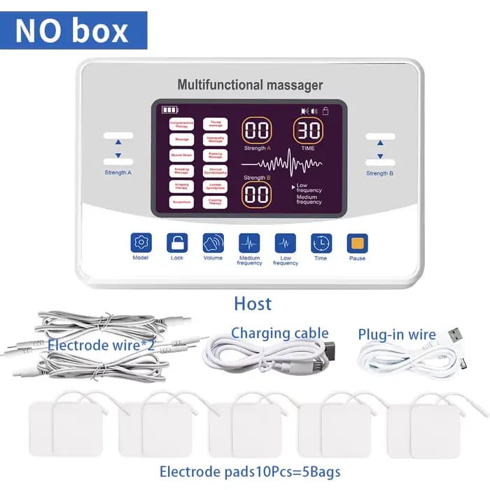 Stimulateur musculaire électrique EMS, électrostimulateur TENS, masseur à impulsions rechargeable, a