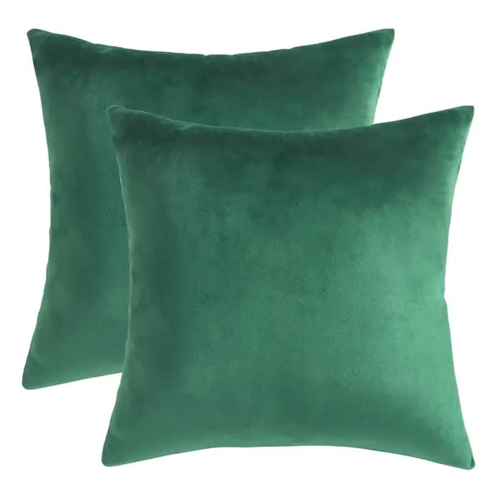 Ensemble de 2 housses de coussin décoratives vertes, pour Noël, pour salon, chambre à coucher, canap
