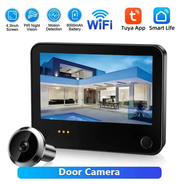 Awapow Tuya porte de Surveillance caméra judas intelligente interphone visuel caméra Radar numérique