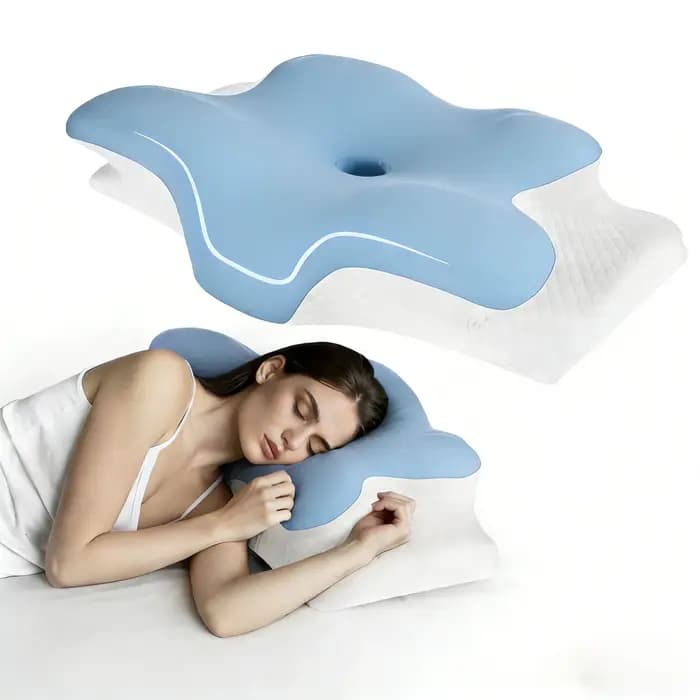 Oreiller cervical en mousse à mémoire de forme, pour soulager la douleur au cou, orthopédique ergono