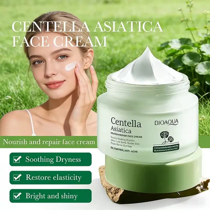Crème pour le visage à la Centella asiatica BIOAQUA, hydratante, blanchissante, anti-âge, anti-acné,