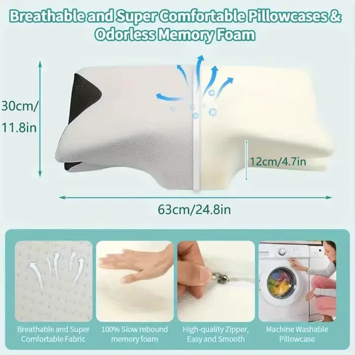 Oreiller cervical à mémoire de forme papillon, oreiller de sommeil confortable en mousse à mémoire d