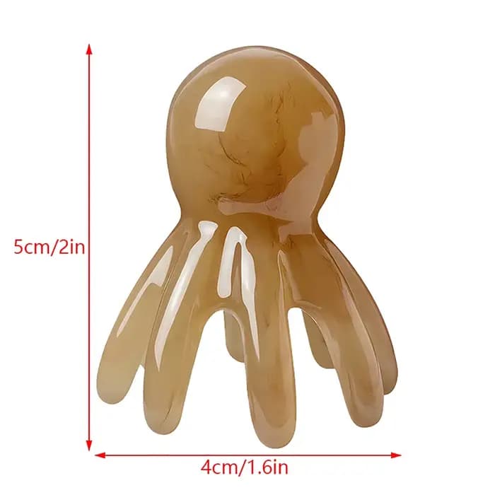 2 * résine poulpe Massage peigne tête méridien grattage cuir chevelu masseur outil Portable 8 broche