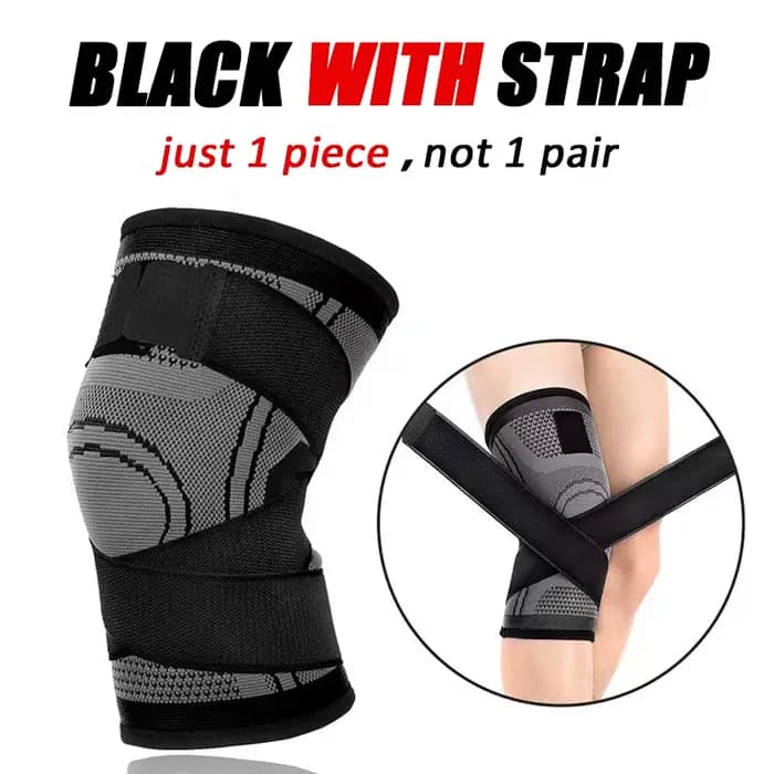 Manchon de compression du genou avec sangles réglables pour la course, l'entraînement et le sport, l