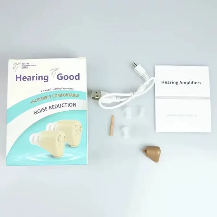 IDEABEL Appareil auditif rechargeable intra-auriculaire avec batterie, amplificateur sonore, aides a