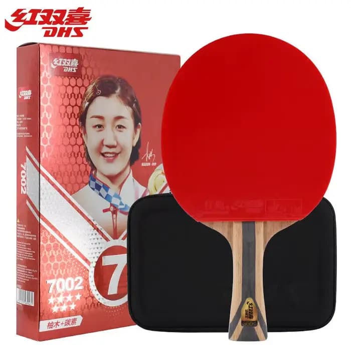 Véritable raquette de Tennis de Table offensive professionnelle DHS 7 étoiles 7002 avec raquette en