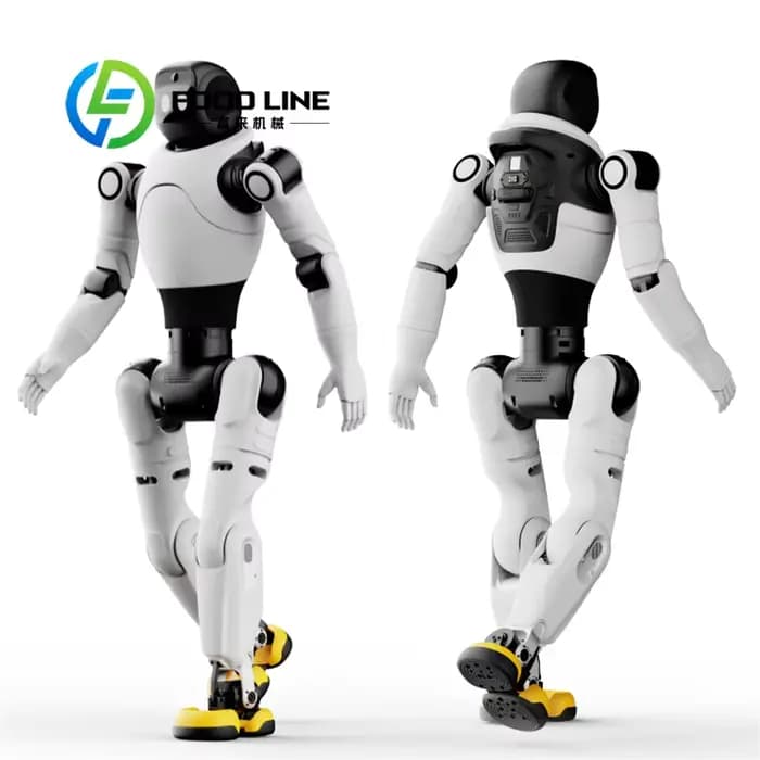 Robot humanoïde d'aéroport qui guide les passagers vers les comptoirs d'enregistrement, les zones de
