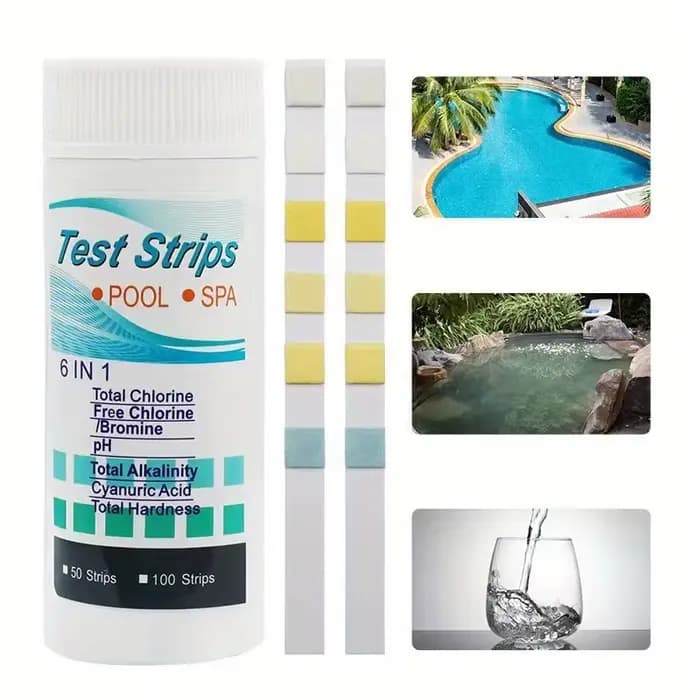 Bandelettes de Test d'eau de piscine et de Spa 6 en 1, mesure précise du PH, du chlore, de la brome,