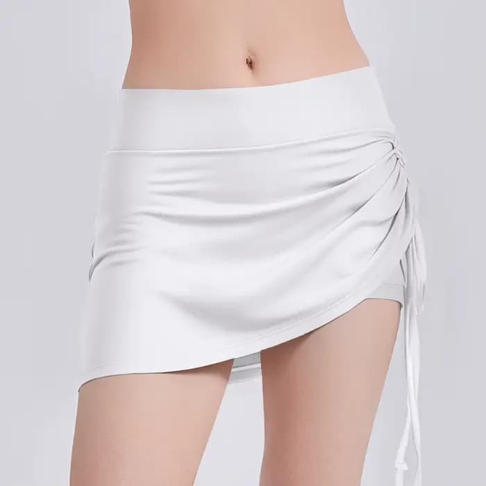 Jupe de sport pour femme avec short intégré, jupe-short taille haute avec ourlet à volants, tenue de