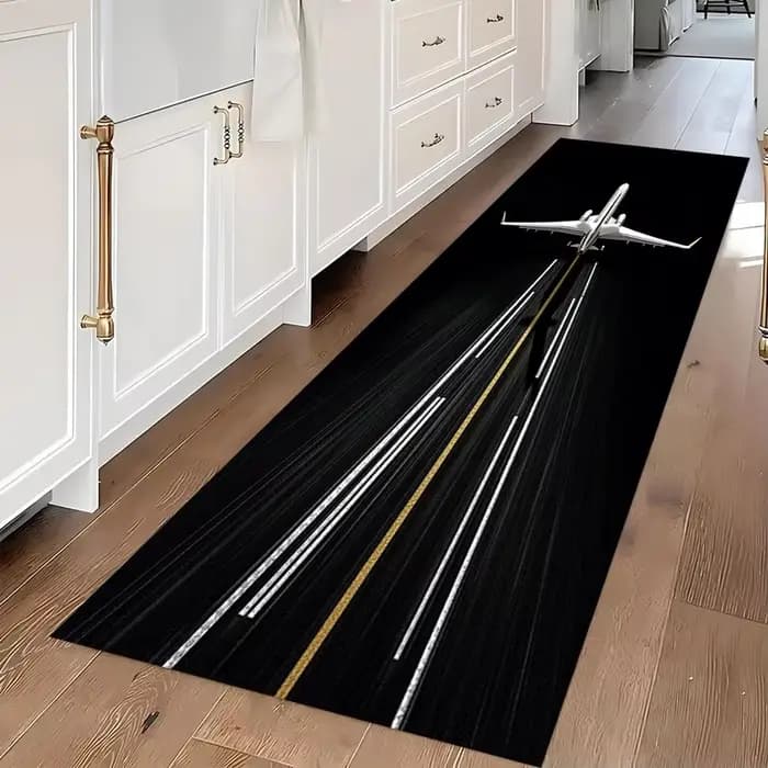 Tapis de piste d'atterrissage d'aéroport, décoration avion, tapis de piste d'avion moderne, décorati