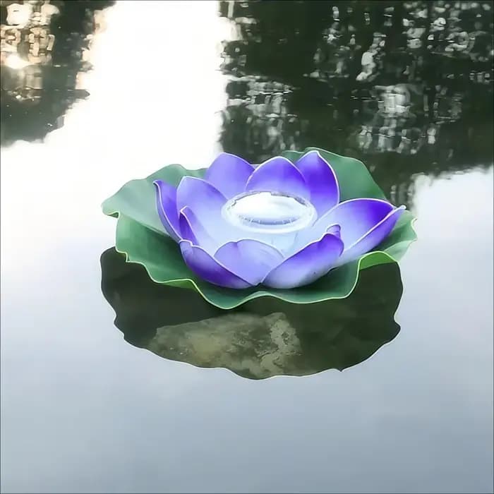 Lumière de Lotus flottante solaire LED étanche, veilleuse festive, lampe de souhait pour étang, pisc