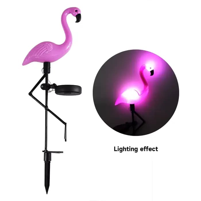 Lumière solaire de flamant rose lumière extérieure de décoration de cour LED de jardin imperméable l