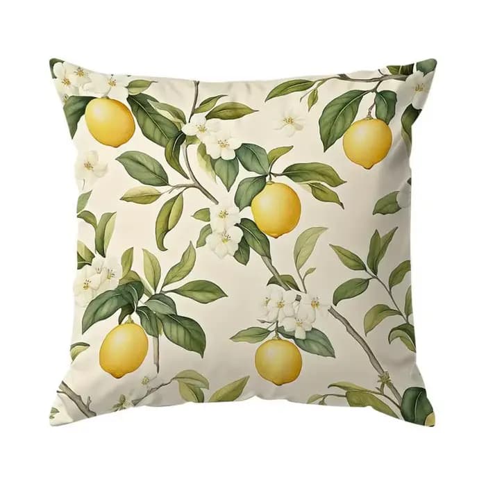 Housse de coussin décorative à motif de citron d'été, taie d'oreiller en Polyester, décoration de ca