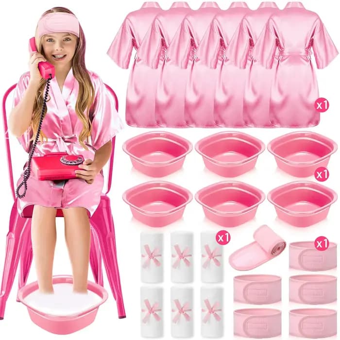 18-1 Ensembles de peignoirs de spa en satin pour fêtes spa, fournitures pour fêtes spa et anniversai