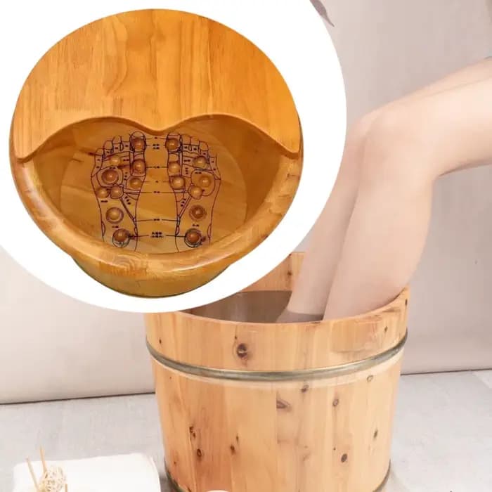 Baril de baignoire de pieds en bois avec couvercle, seau de trempage des pieds, seau de lavage des p