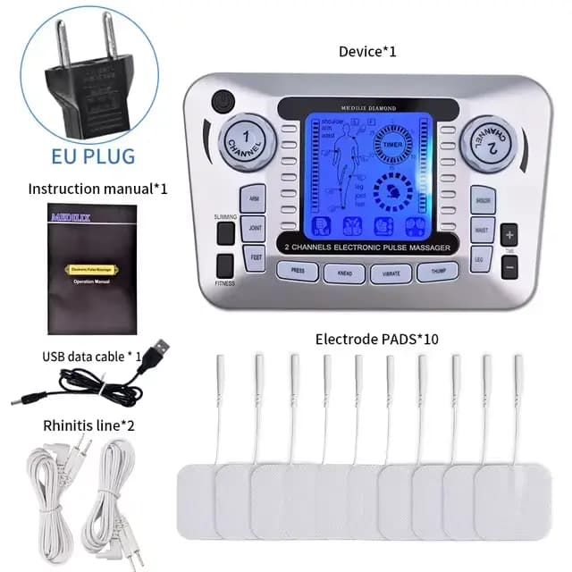 Tens – stimulateur musculaire électrique d'électrostimulation EMS, masseur corporel, Acupuncture par