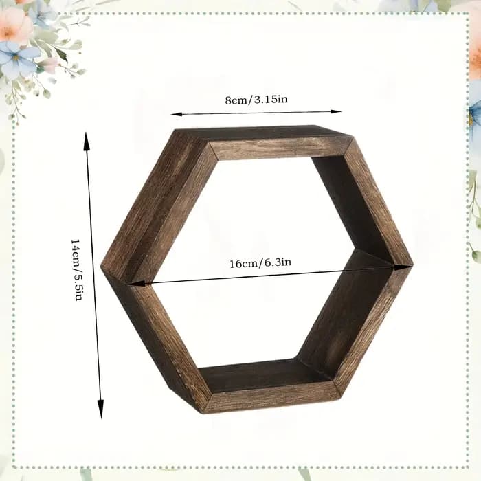Étagère murale flottante hexagonale, support de rangement hexagonal - Pour les amateurs de décoratio
