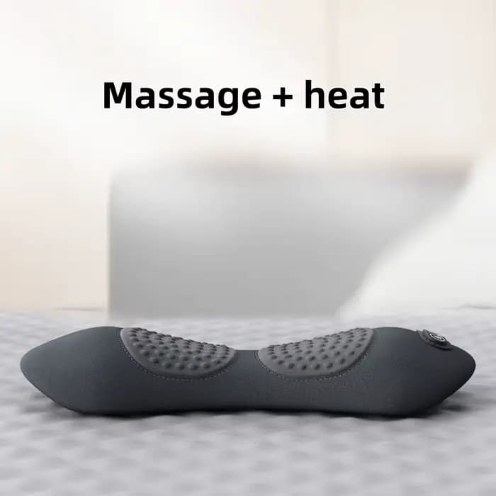 Masseur dorsal 3 en 1 - Électrique, avec chaleur, vibrations, traction, coussin de soutien lombaire