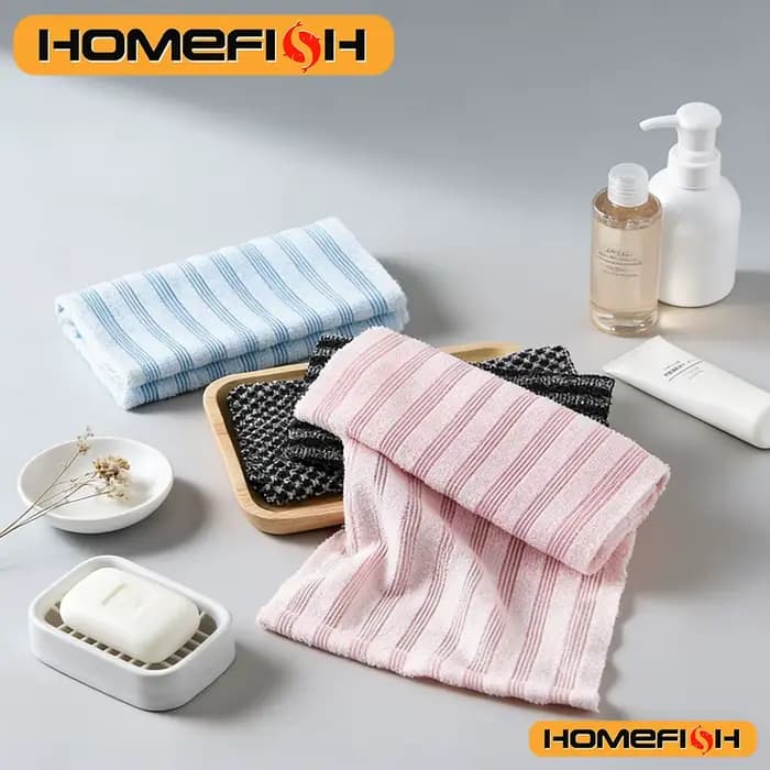 Serviette exfoliante en nylon et brosse de douche pour le dos – Éponge de douche exfoliante pour le
