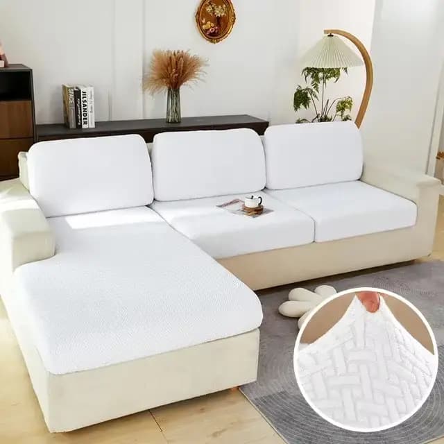 Housse de canapé élastique pour salon, housse de siège de canapé solide en Jacquard, gris, lavable,