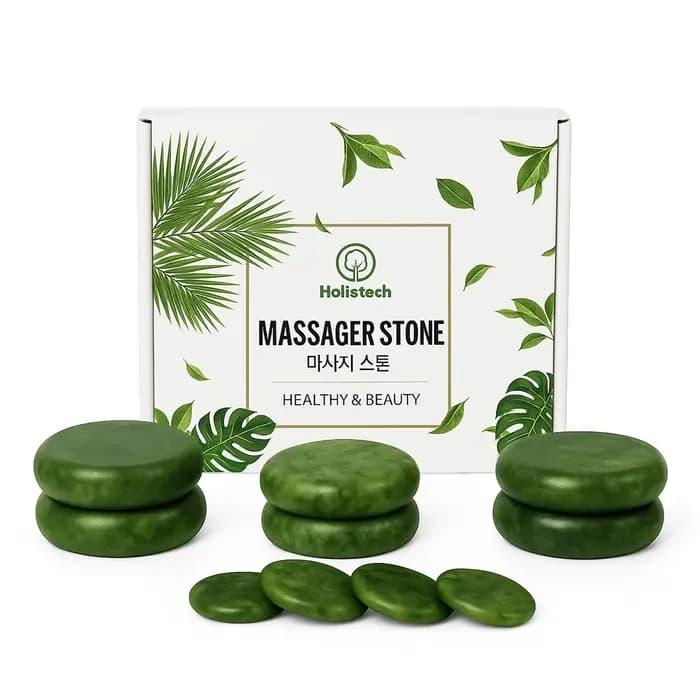 10 pièces de pierre naturelle vert Olive, utilisée comme outil de massage professionnel pour la rela
