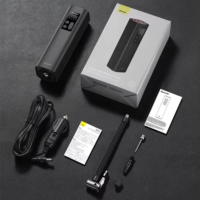 Baseus pompe de gonflage 12V compresseur d'air de voiture Portable pour motos vélo bateau gonfleur d