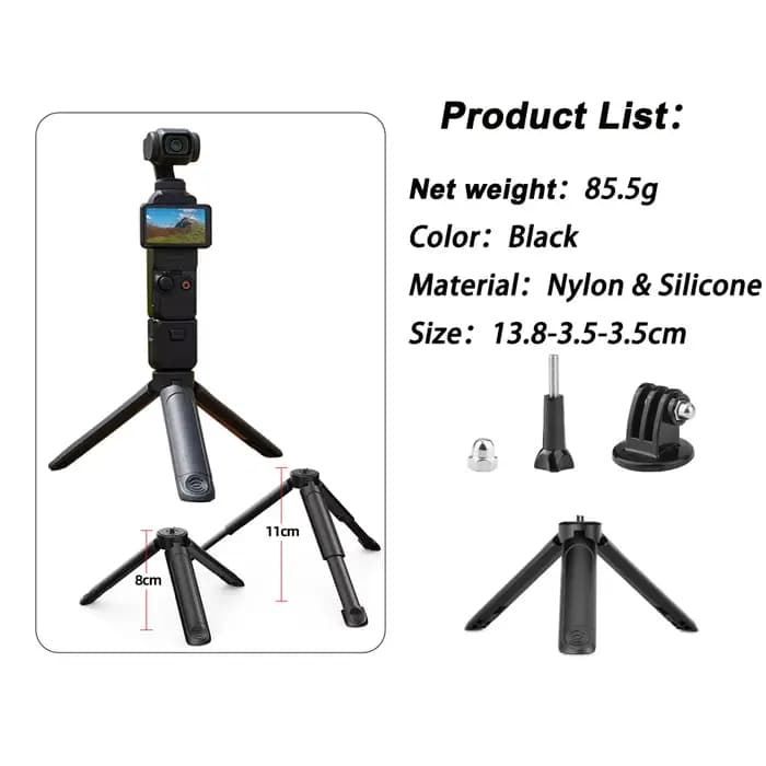 Trépied pour selfie stick compatible avec DJI Action 5 Pro 4/Osmo 360/Pocket 3/4/Insta360 Ace Pro 2,