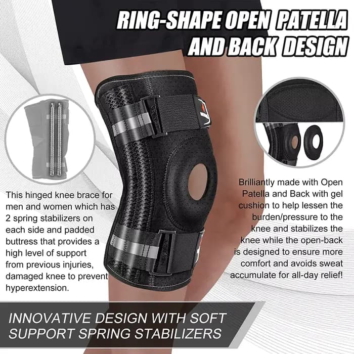 NEENCA genouillère pour douleur au genou avec coussinet de Gel rotulien et stabilisateurs latéraux s