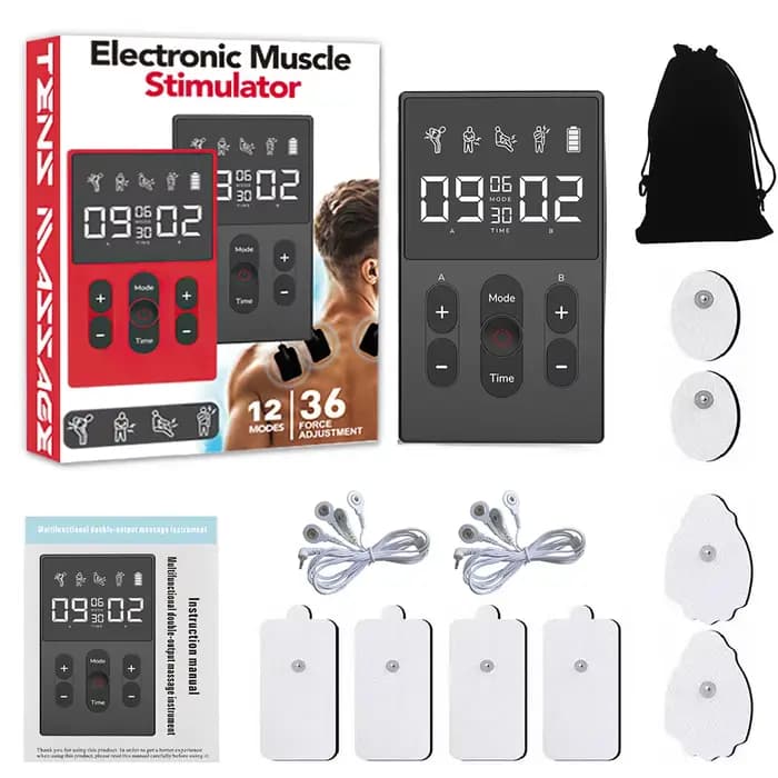 TENS-Ohio eur méridien EMS multifonctionnel, 12 modes et 36 niveaux d'intensité, masseur chronométré
