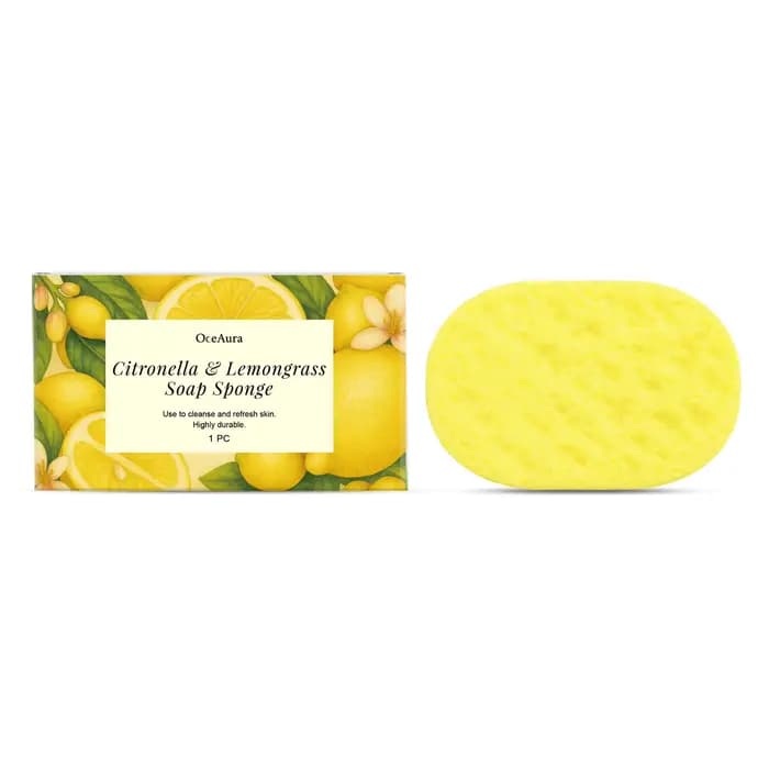 Éponge de bain exfoliante à la citronnelle et au citron pour le contrôle du sébum, nettoyage quotidi