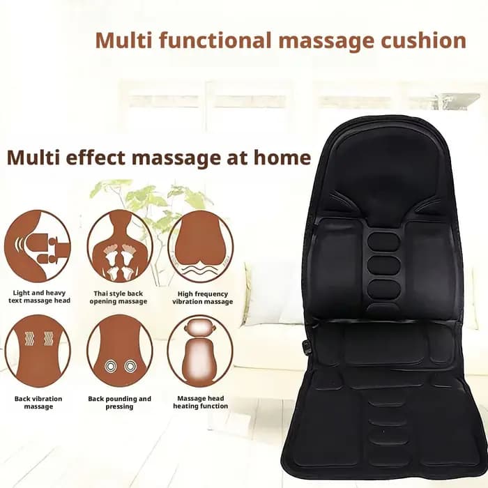 Coussin de massage vibrant pour voiture et maison – Soulagement de la fatigue pour le cou, la taille