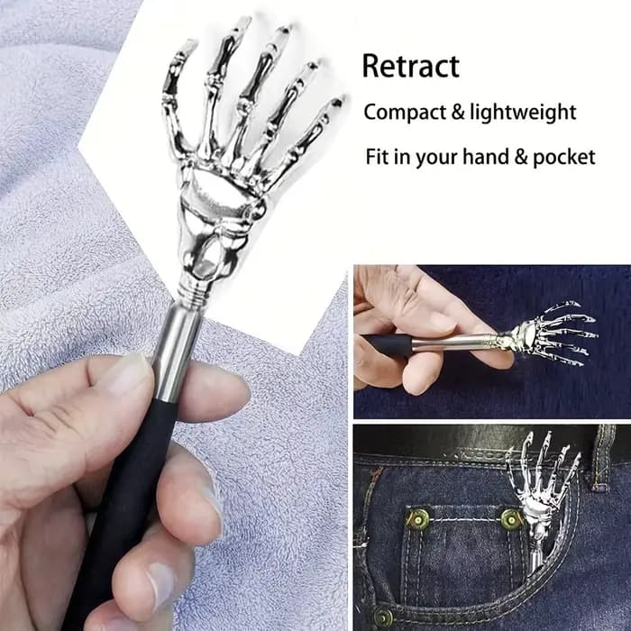 Ohio eur de dos extensible portable, grattoir télescopique, acier inoxydable, hommes et animaux de c