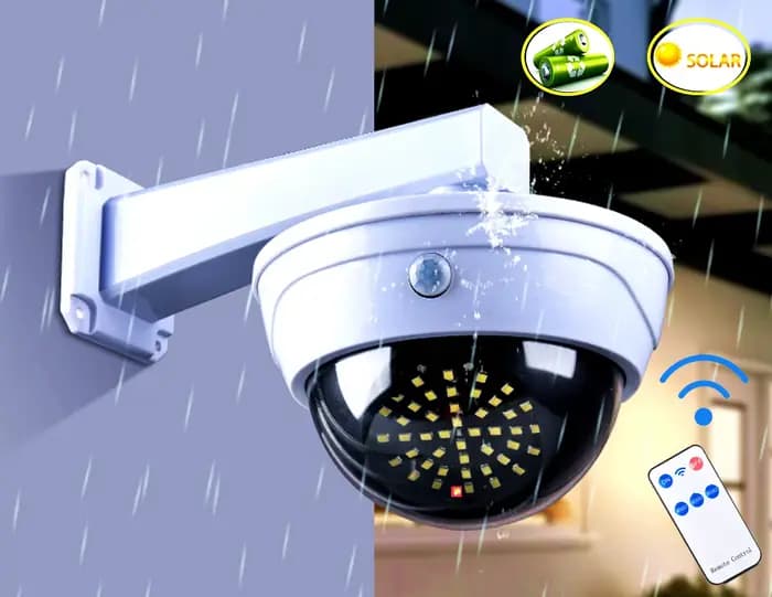 DUNIpermission-Fausse caméra de sécurité extérieure intelligente, alimentée par batterie solaire, dé