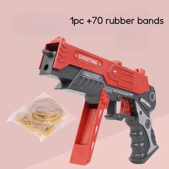 Pistolet à élastiques de combat, lanceur pliable à tir continu, 70 élastiques inclus, blaster à 8 co